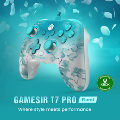 GameSir T7 Pro 采用花卉图案哑光外壳和半透明设计（图片来源：GameSir）