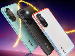 Poco M7 Plus 水蓝色、碳黑色和铬银色。(图片来源：Poco）