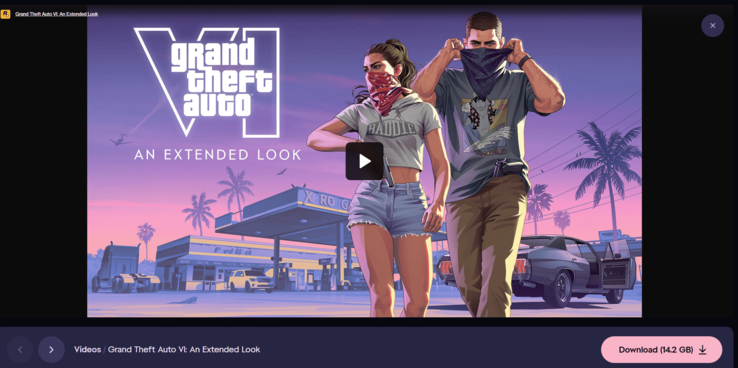 时长26分钟的《GTA 6》“深度体验”实机演示视频现已开放直接下载,文件大小为14.2GB。
