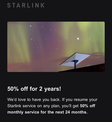美国的 "星链 "月费 50%折扣优惠。(图片来源：Sam Miller/FB）