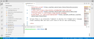 点击文件名可在终端中打开当前项目中的文件（图片：EclipseSource）。