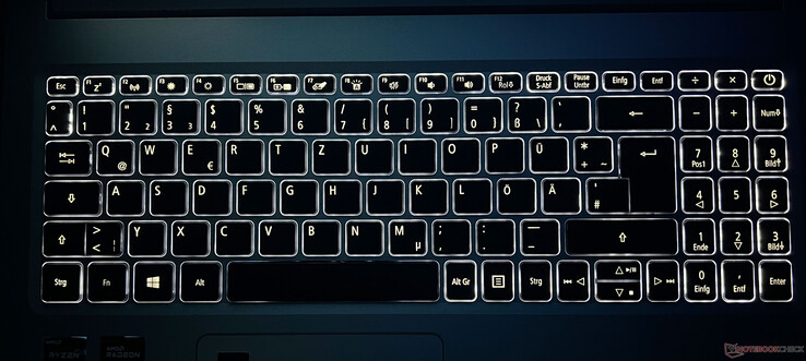 黑暗中的键盘照明