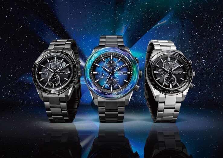 从左至右：Citizen Attesa AT8294-59E、AT8314-53L 和 AT8295-56E 腕表。(图片来源：西铁城）