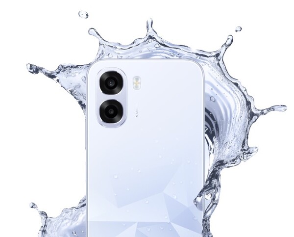 Oppo A14x 后置双摄像头，防护等级为 IP64。