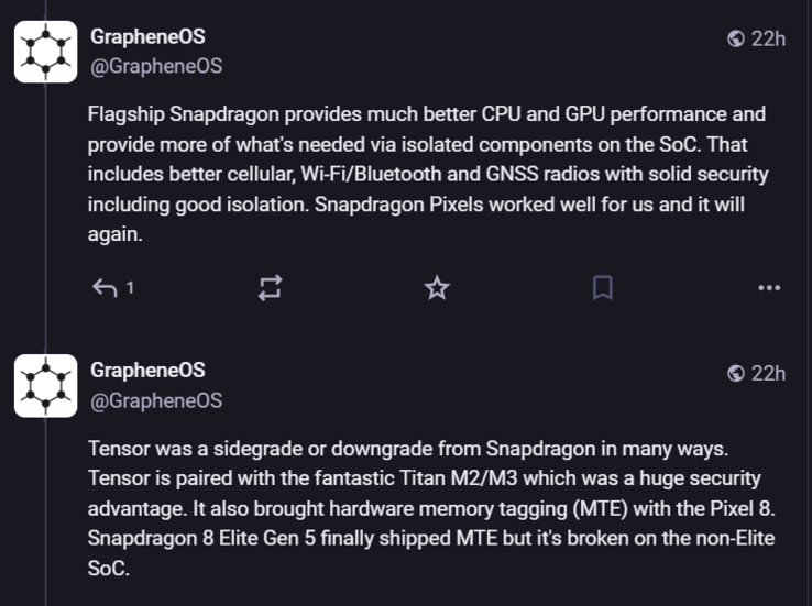 据称骁龙（Snapdragon）比张量（Tensor）更胜一筹