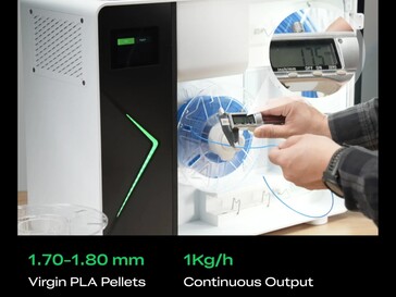 通过 M1 的再生丝厚度。