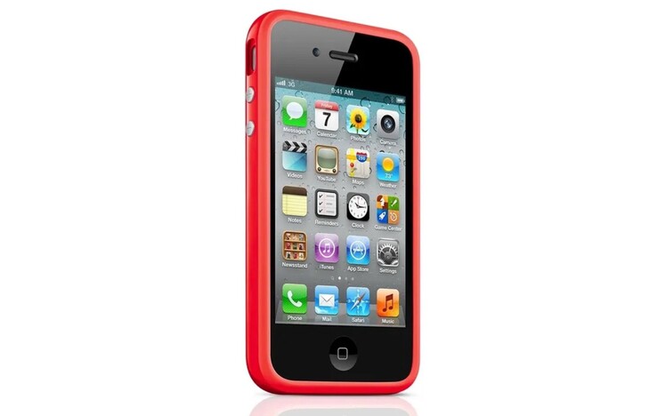 Apple 为 iPhone 4 设计了一个保险杠保护套。(图片来源： )Apple