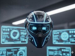 装饰图像。高科技头盔（图片来源：人工智能生成）