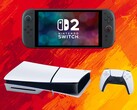 Switch 2 和 PS5 游戏机以西班牙国旗的颜色示人（图片来源：任天堂美国公司、索尼 PlayStation 经编辑）