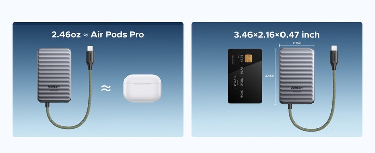 Ugreen NeoDrive Go 尺寸对比。