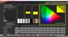 CalMAN ColorChecker（配置文件：AdobeRGB，目标色彩空间：AdobeRGB）