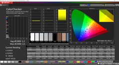 CalMAN ColorChecker（目标色彩空间P3）。