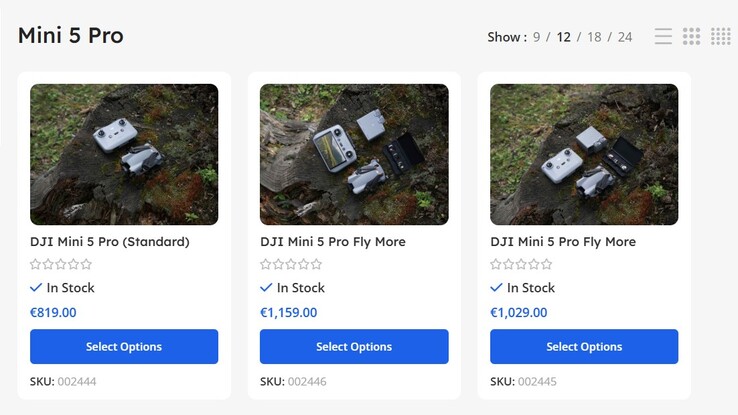 塞浦路斯的大疆创新（DJI）经销商已提供三种大疆创新Mini 5 Pro套餐供订购。