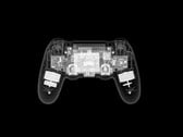 PlayStation 3 控制器的 X 光图像，内部组件清晰可见