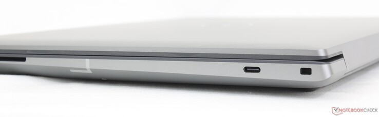 右侧SD 读卡器（可选）、USB-C w/ DisplayPort + Power Delivery、楔形锁