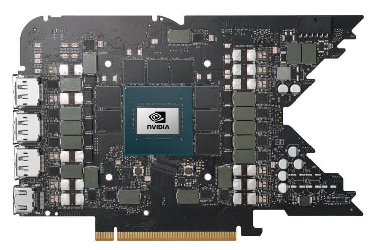NvidiaGeForce RTX 4080 PCB。(图片来源：Nvidia)