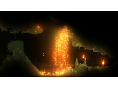 展示游戏元素破坏系统的 Noita 截图。(图片来源:Steam)