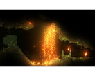 展示游戏元素破坏系统的 Noita 截图。(图片来源：Steam）