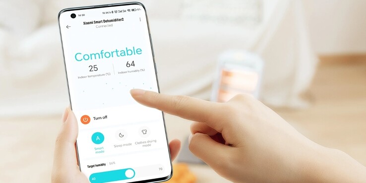 小米智能除湿机可通过品牌应用程序进行控制