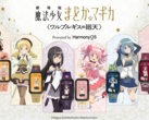 六款 Garrack Madoka Magica 智能手表与其各自对应的动漫角色一同展示。