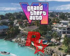带有 Rockstar Games 徽标的《GTA 6》地图（图片来源：Rockstar Games，Rockstar Games YouTube 经编辑）