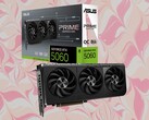 华硕 PrimeGeForce RTX 5060 是一款超频机型，提升时钟频率为 2,595 MHz。(图片来源：华硕，Unsplash，已编辑）