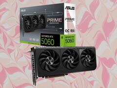 华硕 PrimeGeForce RTX 5060 是一款超频机型，提升时钟频率为 2,595 MHz。(图片来源：华硕，Unsplash，已编辑）