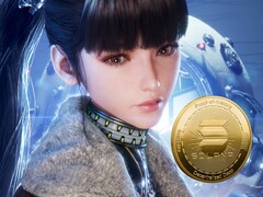 加密货币旁的恒星刀锋人物夏娃（图片来源：Shift Up，亚马逊有删改）