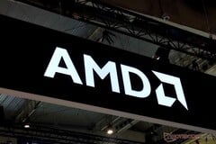AMD 标志。该公司近期首次实现了 1 万亿美元的市值。