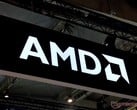 AMD 标志。该公司近期首次实现了 1 万亿美元的市值。
