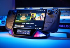 连接到基座上的 Steam Deck 设备（图片来源：Dockcase）