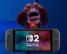 一脸委屈的大金刚站在 Switch 2 控制台后面（图片来源：任天堂美国公司，有编辑）