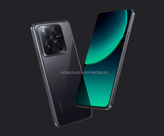 小米 14 Pro 预计将采用经过调整的设计，配备四个后置摄像头。(图片来源：@OnLeaks & 91mobiles）