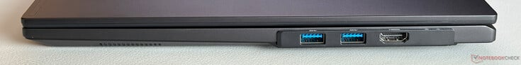 右侧:2 个 USB 3.2 Gen. 1 接口(5 Gbps),HDMI 2.0b 接口