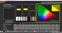 CalMAN ColorChecker（配置文件：sRGB，目标色彩空间：sRGB）