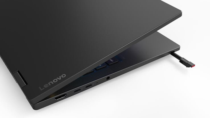 ThinkPad T14s 2 合 1 Gen 2 还配有内置笔架。磁性笔另售。