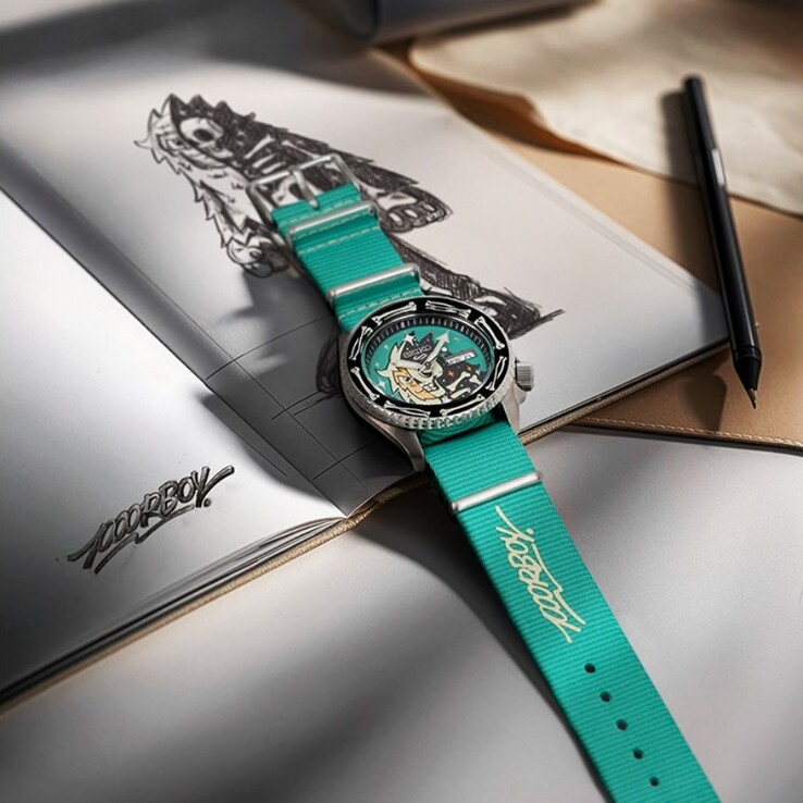 精工 5 Sports x Poorboy SRPM17K 合作腕表。(图片来源:Seiko via Q-P Magazine)