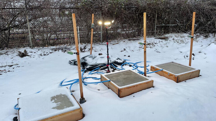 不同成分的混凝土板加热融雪（图片：德雷塞尔新闻）