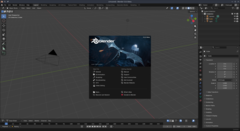 Blender 5 测试版启动视图。(图片来源：Blender）
