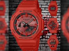 从左到右（顺时针），卡西欧 GA-2100RRB-4A、DW-5600RRB-4、GA-110RRB-4A 和 DW-6900RRB-4。(图片来源：@geesgshock on Instagram）