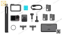 大疆 Osmo Action 5 Pro 将配备 3 块电池，用于长时间拍摄。(图片来源：@Quadro_News via Twitter/X）