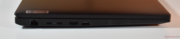 左侧RJ45 以太网、2 个 Thunderbolt 4、HDMI、USB-A 3.2 Gen 1