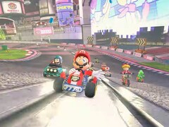 马里奥卡丁车世界》宣布将于 Switch 发售日发售！图为游戏预告片展示了《马里奥卡丁车世界》中的一条赛道（图片来源：Nintendo Direct for Switch 2 截图）