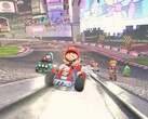 马里奥卡丁车世界》宣布将于 Switch 发售日发售！图为游戏预告片展示了《马里奥卡丁车世界》中的一条赛道（图片来源：Nintendo Direct for Switch 2 截图）