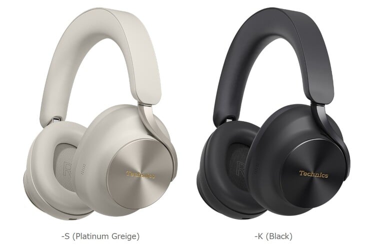Technics A1000 耳机有铂金灰褐色(EAH-A1000-S)(左)或黑色(EAH-A1000-K)可选。