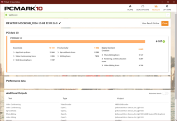 电池模式下的 PCMark 10
