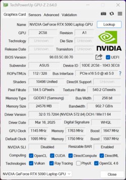 GPU-Z RTX 5000 笔记本电脑