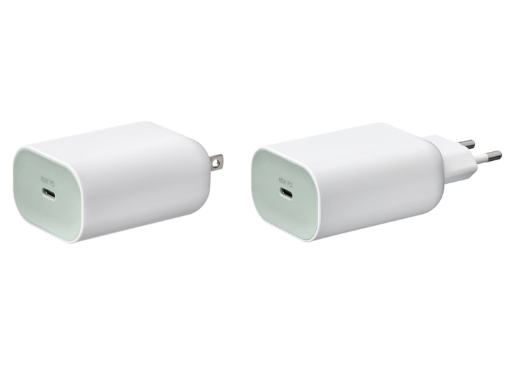 宜家 Sjöss 65W 1 端口 USB 充电器的美国版（左）和欧盟版（右）。(图片来源：宜家）