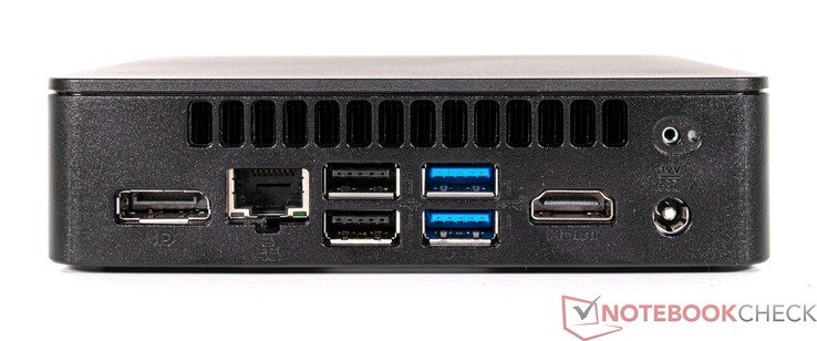 背面。DisplayPort, GBit LAN, 2x USB 2.0, 2x USB 3.2, HDMI, 电源