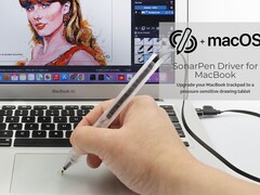 SonarPen 驱动程序可将 MacBook 的触摸板变成可与 SonarPen 手写笔配合使用的绘图板。(图片来源：SonarPen）